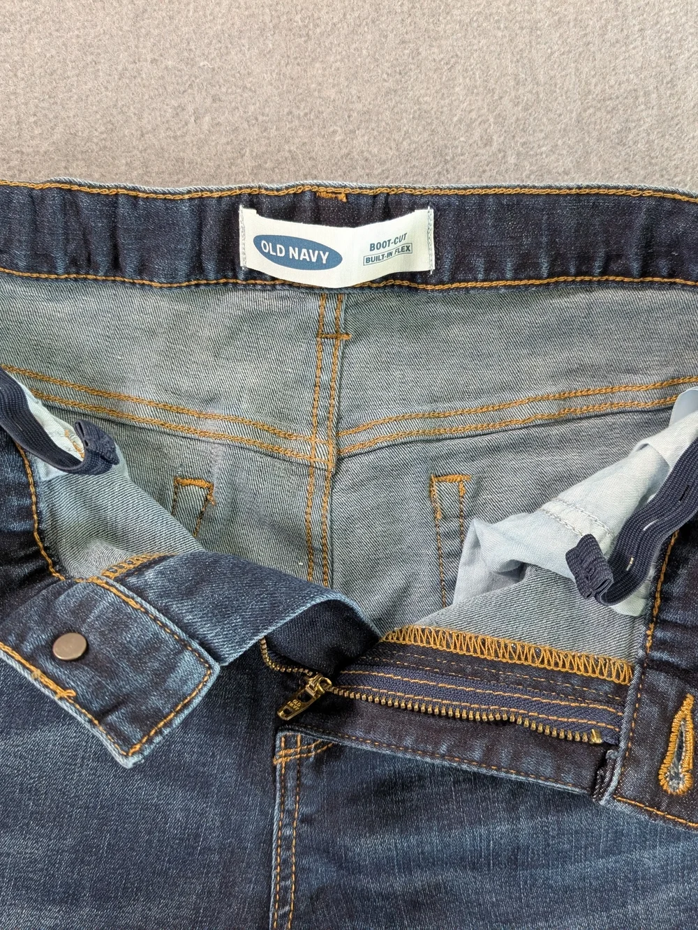 Old Navy Boys Size 14 Built In Flex Bootcut Dark Wash Denim Jeans
